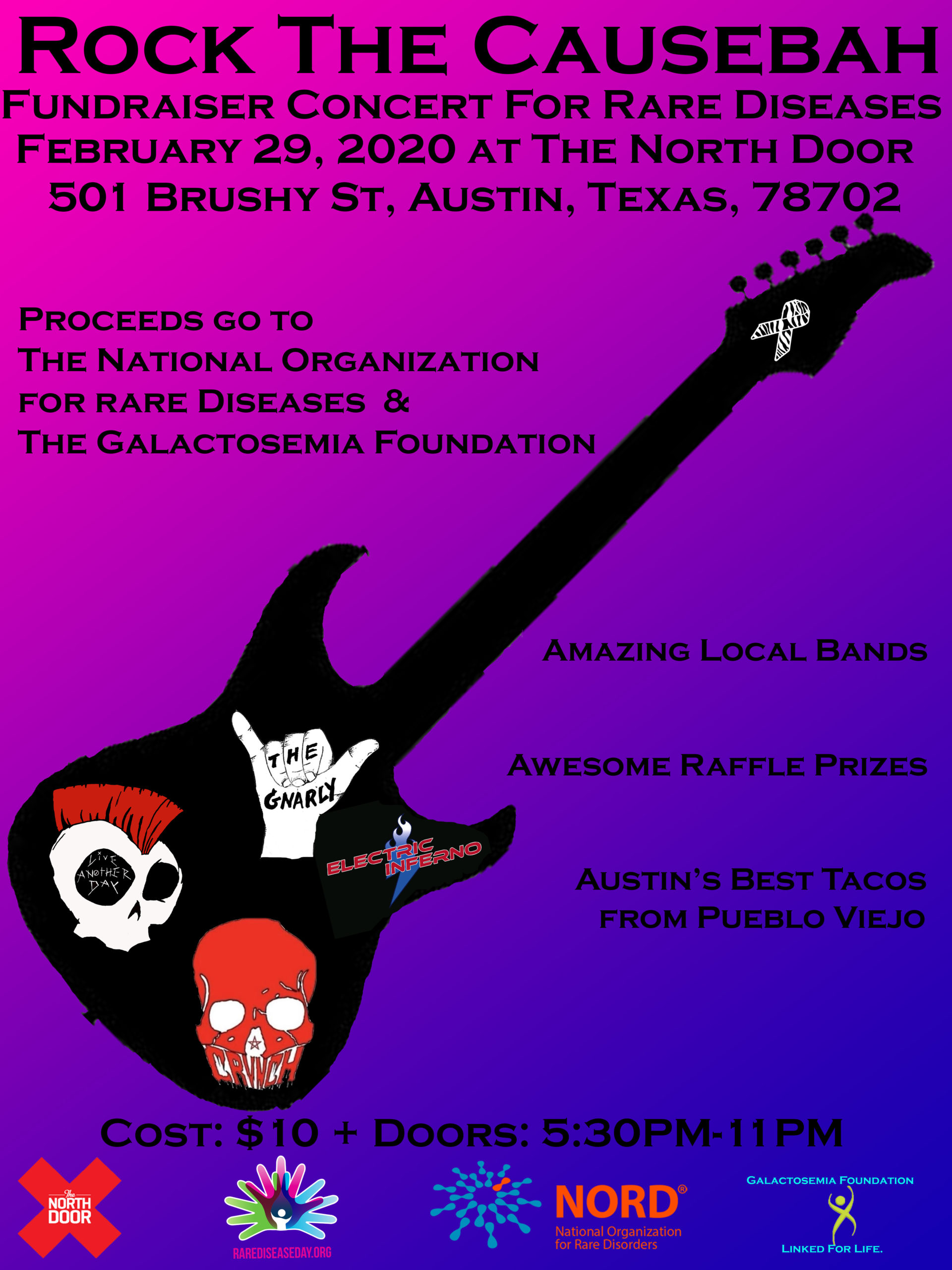 Rock The Causebah Concert Fundraiser in Austin, Texas Logo